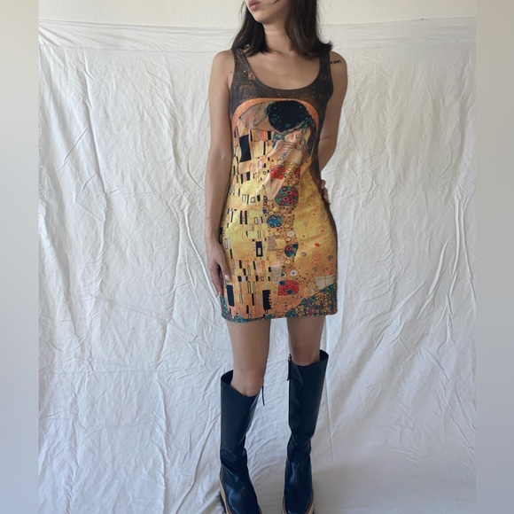 GUSTAV KLIMT DESIGN MINI DRESS - Picture 2 of 4